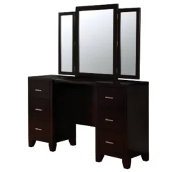 3pc Scrugham Contemporary 6 Drawer Vanity With Barstool Espresso - MiBasics -DreamNest Store GUEST 59019dd3 0bde 42a5 a8bd bbc0b4aa85d3