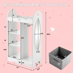 Costway Kids Dress Up Storage Hanging Armoire Dresser Costume Closet W/Mirror & Toy Bins -DreamNest Store GUEST 5909c7f3 d450 4d5d 8479 2ef69c8895ef