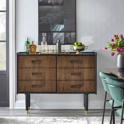 Randy Decorative/Buffet Cabinet Black/Walnut - Angelo:HOME 2 Randy Decorative/Buffet Cabinet Black/Walnut - Angelo:HOME - Image 2