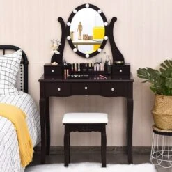 Costway Vanity Table Set W/10 Light Bulbs And Touch Switch Makeup Dressing Table -DreamNest Store GUEST 5a1c3e44 3cf7 4b33 98e7 ca248a30ecb0