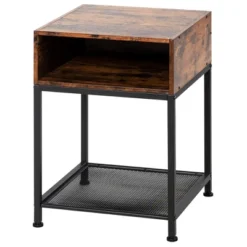 Costway Set Of 2 Industrial Nightstand End Side Table W/ Compartment & Mesh Shelf 17 Costway Set Of 2 Industrial Nightstand End Side Table W/ Compartment & Mesh Shelf -DreamNest Store GUEST 5a1d6178 2d59 4ed8 be10 bacf9b6d7ab3