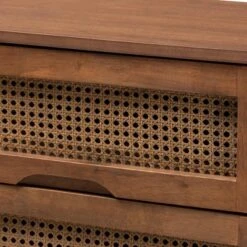 Barrett Wood And Synthetic Rattan 6 Drawer Dresser Walnut Brown - Baxton Studio -DreamNest Store GUEST 5b1f2d27 8638 4e02 ba1e f06b61ef2659