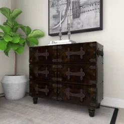 Traditional 6 Drawer Faux Leather Chest Black - Olivia & May 29 Traditional 6 Drawer Faux Leather Chest Black - Olivia & May -DreamNest Store GUEST 5b23f865 4f5b 4c71 a632 5e95de133efb