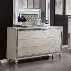 3pc Queen La Mesa Bed Nightstand And Dresser Set Silver - HOMES: Inside + Out -DreamNest Store GUEST 5b3b47de 6132 47e6 a794 d6785296bc98