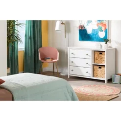 Balka 3 Drawer Dresser With Baskets Pure White - South Shore -DreamNest Store GUEST 5b4d4298 c656 4fca 9335 cd3cfb0ef937