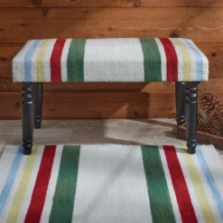 Park Designs Camp Stripe Hooked Bench