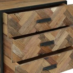 Burdine Handcrafted Boho Wood 3 Drawer Cabinet Natural/Black - Christopher Knight Home -DreamNest Store GUEST 5bdd15e6 6a7d 4e26 a020 5f53995ee933