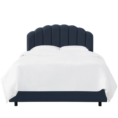 Emma Shell Velvet Bed - Skyline Furniture 1 Emma Shell Velvet Bed - Skyline Furniture