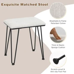 Costway Industrial Vanity Makeup Dressing Table Padded Stool Set 3-Color Lighted Mirror 18 Costway Industrial Vanity Makeup Dressing Table Padded Stool Set 3-Color Lighted Mirror -DreamNest Store GUEST 5ca5db1d 5d60 450a 8e8f ebfd4ef1ba23