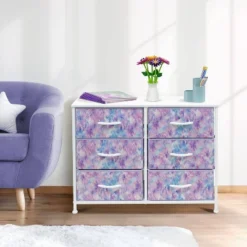 Sorbus Drawer Fabric Dresser For Bedroom And More Purple