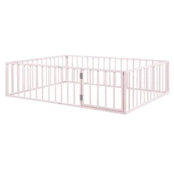 Queen/Full/Twin Size Metal Floor Bed Frame With Fence And Door-ModernLuxe -DreamNest Store GUEST 5cf3c0f9 8187 40bf b1ee 2cfb2c8681e6
