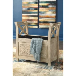 Fossil Ridge Accent Bench Whitewash - Signature Design By Ashley -DreamNest Store GUEST 5d21e80a bd29 4b7e 833b 1d06d5ad75d9