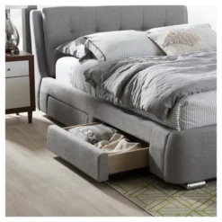 King Camile Modern And Contemporary Fabric Upholstered 4 Drawer Storage Platform Bed Gray - Baxton Studio -DreamNest Store GUEST 5d317547 2949 4268 8a4a f94ffb1ac11d