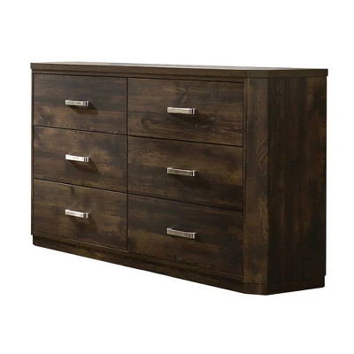 59" Elettra Dresser Rustic Walnut - Acme Furniture 1 59" Elettra Dresser Rustic Walnut - Acme Furniture