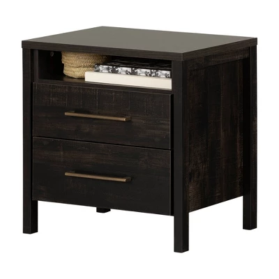 Gravity 2 Drawer Nightstand Rubbed Black - South Shore 9 Gravity 2 Drawer Nightstand Rubbed Black - South Shore - Image 9