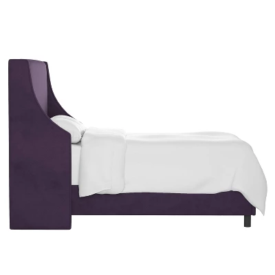 Dianna Swoop Arm Wingback Velvet Bed - Skyline Furniture 2 Dianna Swoop Arm Wingback Velvet Bed - Skyline Furniture - Image 2