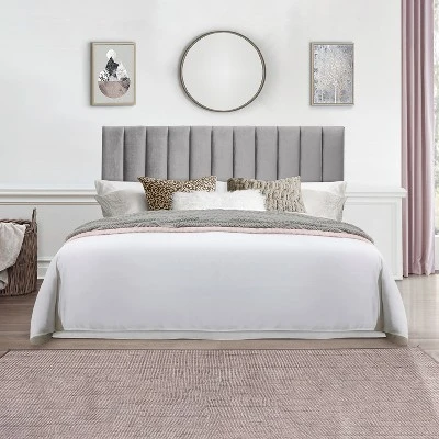 King Crestone Upholstered Headboard With Frame Gray - Hillsdale Furniture 1 King Crestone Upholstered Headboard With Frame Gray - Hillsdale Furniture