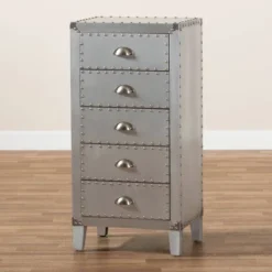 Carrel Metal 5 Drawer Accent Chest Silver - Baxton Studio 14 Carrel Metal 5 Drawer Accent Chest Silver - Baxton Studio -DreamNest Store GUEST 5ffba525 3347 47ed 9313 6c676a2ae2f1