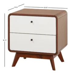 Cassie Mid-Century Modern Nightstand Walnut/White - Buylateral -DreamNest Store GUEST 611ded2f 0f72 4488 8901 d54ee414d860