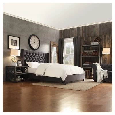 Highland Park Button Tufted Wingback Platform Bed - Inspire Q 1 Highland Park Button Tufted Wingback Platform Bed - Inspire Q