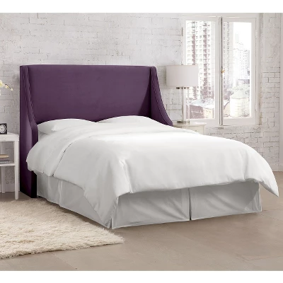 Dianna Swoop Arm Wingback Headboard In Velvet - Skyline Furniture 2 Dianna Swoop Arm Wingback Headboard In Velvet - Skyline Furniture - Image 2