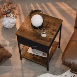 Costway 2-tier Nightstand Bedside End Sofa Table With Drawer For Living Room 17 Costway 2-tier Nightstand Bedside End Sofa Table With Drawer For Living Room -DreamNest Store GUEST 61cfe101 68ed 4507 8702 fb6807a2b401