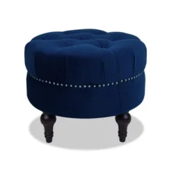Jennifer Taylor Home Dawn Tufted Round Ottoman Nailhead Accents -DreamNest Store GUEST 61d65e16 8160 420e b86f 97cae0ea05db