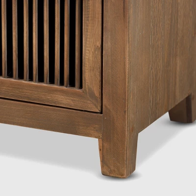 Clement 2 Drawer Wood Spindle Nightstand Brown - Baxton Studio 5 Clement 2 Drawer Wood Spindle Nightstand Brown - Baxton Studio - Image 5