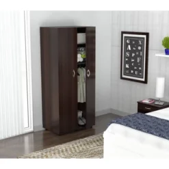 2 Door Wardrobe/Armoire Espresso - Inval -DreamNest Store GUEST 62d1fd46 60e9 4b9e 9060 c807f8a73faa