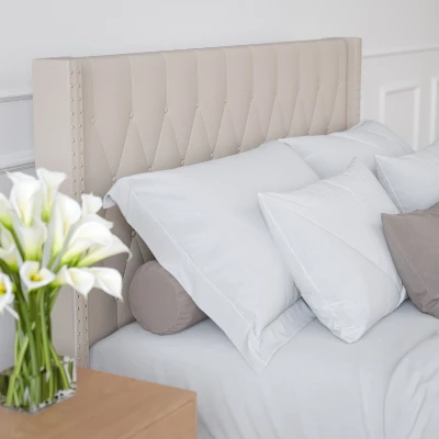 Merrick Lane Upholstered Platform Bed With Button Tufted Headboard 2 Merrick Lane Upholstered Platform Bed With Button Tufted Headboard - Image 2