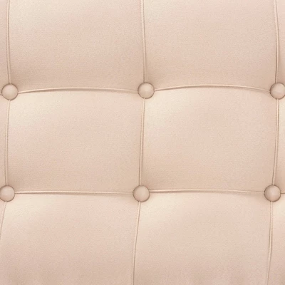 Hedia Fabric Upholstered And Wood Accent Bench - Baxton Studio 5 Hedia Fabric Upholstered And Wood Accent Bench - Baxton Studio - Image 5