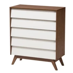 3pc Hildon Two-Tone Wood Storage Set White/Walnut Brown - Baxton Studio -DreamNest Store GUEST 6369133c b212 49e5 91a8 45e411e5de98