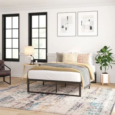 14" Branden Minimalist Steel Platform Bed Frame Black - Taylor & Logan 10 14" Branden Minimalist Steel Platform Bed Frame Black - Taylor & Logan - Image 10
