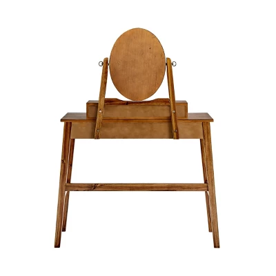 Lorna Vanity Set Walnut - Linon 3 Lorna Vanity Set Walnut - Linon - Image 3