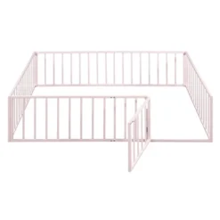 Queen/Full/Twin Size Metal Floor Bed Frame With Fence And Door-ModernLuxe -DreamNest Store GUEST 63d149f3 20f1 41cd ab46 7d407848c112