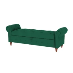 Cecily 63" Button-Tufted Large Storage Ottoman Upholstered Velvet Bench Features Rolled Arms, Window Seating, And Solid Wood Legs-Maison Boucle -DreamNest Store GUEST 64568813 9154 4311 bc92 9190175d26e1