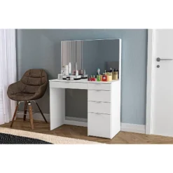 Linden Vanity With Mirror White - Polifurniture -DreamNest Store GUEST 6495a499 408a 4216 b1b1 21b7f9891d4f