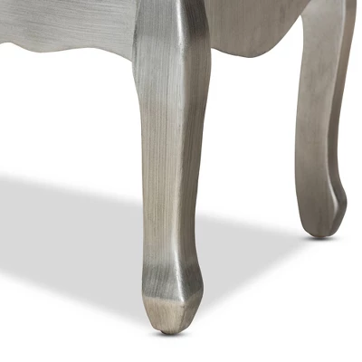 Leonie Wood And Mirrored Glass 2 Drawer Nightstand Silver - Baxton Studio 5 Leonie Wood And Mirrored Glass 2 Drawer Nightstand Silver - Baxton Studio - Image 5