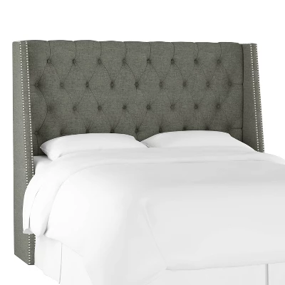 Diamond Tufted Nail Button Wingback Headboard - Skyline Furniture 1 Diamond Tufted Nail Button Wingback Headboard - Skyline Furniture