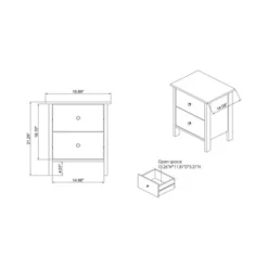 Cecilia 2 Drawer Nightstand Walnut - MiBasics -DreamNest Store GUEST 65f152a7 2706 41d1 8202 f6a6398053da