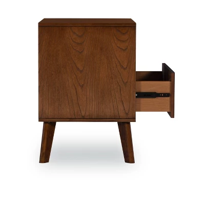 Reid 1 Drawer Nightstand Walnut - Linon 4 Reid 1 Drawer Nightstand Walnut - Linon - Image 4