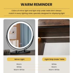 Costway Vanity Table Set 3-Color Dimmable Human Body Induction Light Charging Station 17 Costway Vanity Table Set 3-Color Dimmable Human Body Induction Light Charging Station -DreamNest Store GUEST 663b8969 b905 4ab7 98a6 874ac9255623