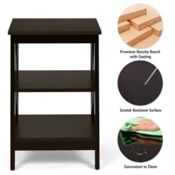 Costway 2 PCS 3-Tier Nightstand End Table X Design Storage Display Shelf Living Room 18 Costway 2 PCS 3-Tier Nightstand End Table X Design Storage Display Shelf Living Room -DreamNest Store GUEST 6640f098 2557 4bdf a5ea c1e317fb1610