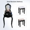 Costway Vanity Wood Makeup Dressing Table Stool Jewelry Desk Black