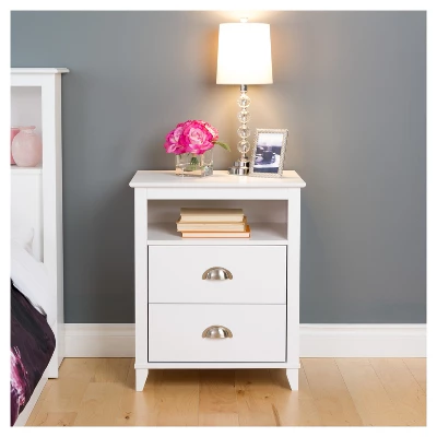Yaletown 2 Drawer Nightstand - White - Prepac 4 Yaletown 2 Drawer Nightstand - White - Prepac - Image 4