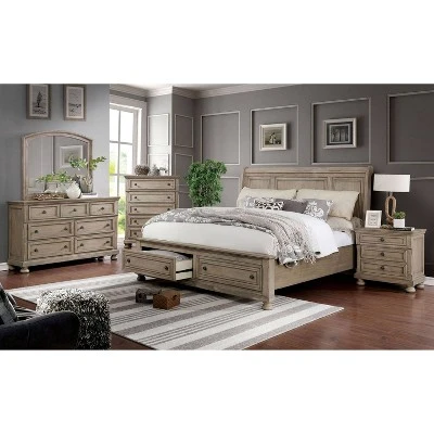 3 Earl Drawer Nightstand Gray - HOMES: Inside + Out 2 3 Earl Drawer Nightstand Gray - HOMES: Inside + Out - Image 2