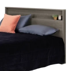 Full/Queen Gravity Headboard With Shelf Gray Maple - South Shore -DreamNest Store GUEST 67abdb76 40f0 4da9 a80d f68e2ae60ad9
