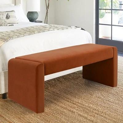 Kaia 47" Velvet Waterfall Upholstered Bench-The Pop Maison 10 Kaia 47" Velvet Waterfall Upholstered Bench-The Pop Maison - Image 10