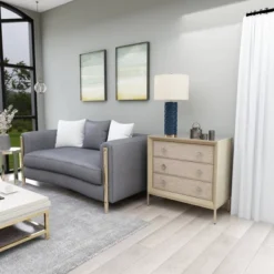 Wood And Metal Mirror Chest Silver/Gray - Olivia & May -DreamNest Store GUEST 67f52d3e ce9d 4c70 b73a 1732de1c78cb