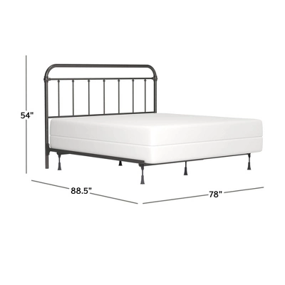 King Kirkland Metal Headboard With Frame Aged Pewter - Hillsdale Furniture 2 King Kirkland Metal Headboard With Frame Aged Pewter - Hillsdale Furniture - Image 2